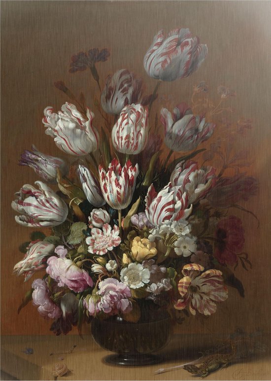 Stilleven met bloemen | Hans Bollongier | Aluminium | Schilderij | Wanddecoratie | 100 x 150