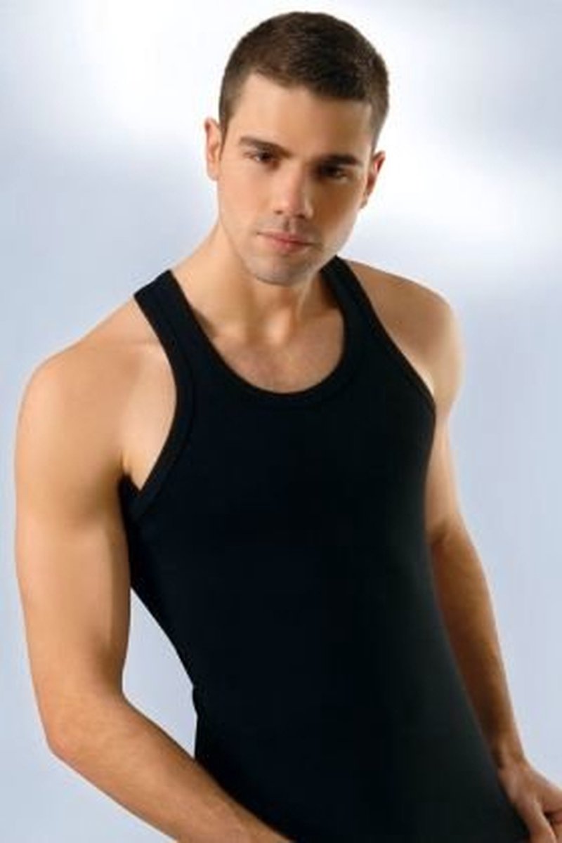 Heren halter sport hemd zwart 5 pak maat M bol