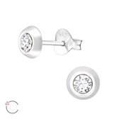 Joy|S - Zilveren petit oorbellen 5 mm Swarovski