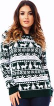 Foute Kersttrui "Modern, Groen & Wit" Vrouwen | Dames - Noorse Kersttrui - Vintage Kersttrui - Christmas Sweater Maat XXXL