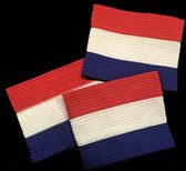 Aanvoerdersband, captainsband, rood wit blauw - 12 stuks