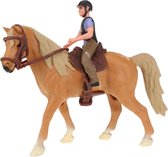 Toi-toys Paard Met Mannelijke Ruiter 15 Cm Bruin