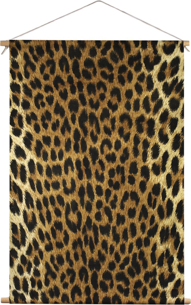 Luipaardprint | Dieren | Textieldoek | Textielposter | Wanddecoratie | 90CM x 135CM” | Schilderij