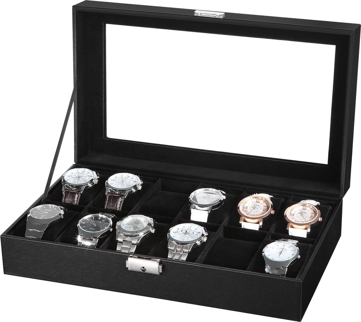 Songmics - Horlogedoos 12 Stuks - Horloge Box - Horloge Opbergdoos