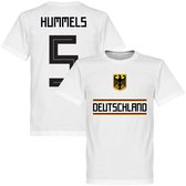 Duitsland Hummels 5 Team T-Shirt - Wit - XXL