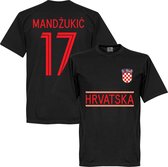 Kroatië Mandzukic 17 Team T-Shirt - Zwart - XXXL