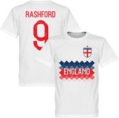 Engeland Rashford 9 Team T-Shirt - Wit - XXXL