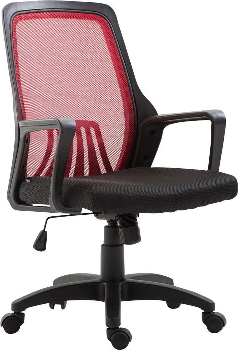 Bureaustoel - Ergonomische bureaustoel - Modern - Ergonomisch - Gaas - Rood/zwart - 58x59x105 cm