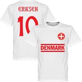 Denemarken Eriksen 10 Team T-Shirt - Wit - 5XL