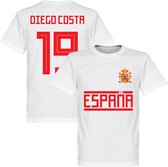 Spanje Diego Costa 19 Team T-Shirt - Wit - XXXL