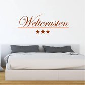 Muursticker Welterusten Met Sterren -  Bruin -  120 x 44 cm  -  nederlandse teksten  slaapkamer  alle - Muursticker4Sale
