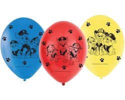 12x Paw Patrol ballonnen versiering voor een Paw Patrol themafeestje - thema feest ballon kinderfeestje/verjaardag
