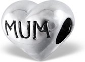Mum bead | Mom Bedel | Moeder hart | moederdag | geschikt voor Biagi , Pandora , Trollbeads armband | 925 zilver