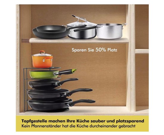 Pannen Slim Opbergen In Kast Keuken Keukenkast Opbergrek Organizer Rek  Pannenrek | bol.com