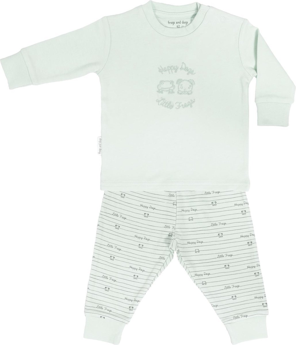 Frogs and Dogs Pyjama Geborduurd | Groen