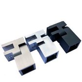 Glasbevestiging vierkant voor stabilisatiestang Chroom