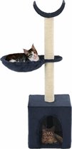 Kattenkrabpaal (incl kattenspeelstok) 105cm blauw - Krabpaal katten - Katten Krabpaal