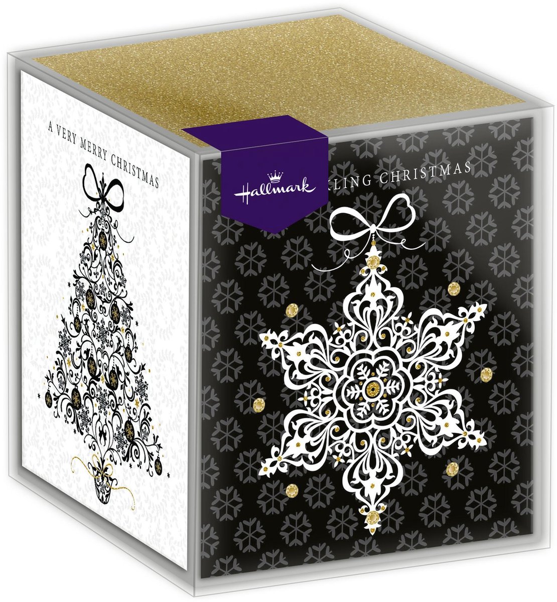 Hallmark Kerstkaarten Sparkle set van 16 stuks