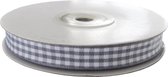 Geruit Lint 22mm (2,2cm) | Lint met Ruitjes | Gingham Plaid | Grijs | Cadeaulint | Decoratielint | Rol: 22 meter