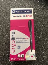 Centropen CD/dvd pen Rood per doos a 10 stuks