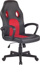 Bureaustoel - Bureaustoelen voor volwassenen - Design - In hoogte verstelbaar - Kunstleer - Rood/zwart - 61x59x116 cm