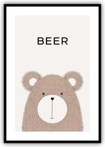 Poster kinderkamer - Dieren | Beer | 30x40cm | Wanddecoratie kinderkamer