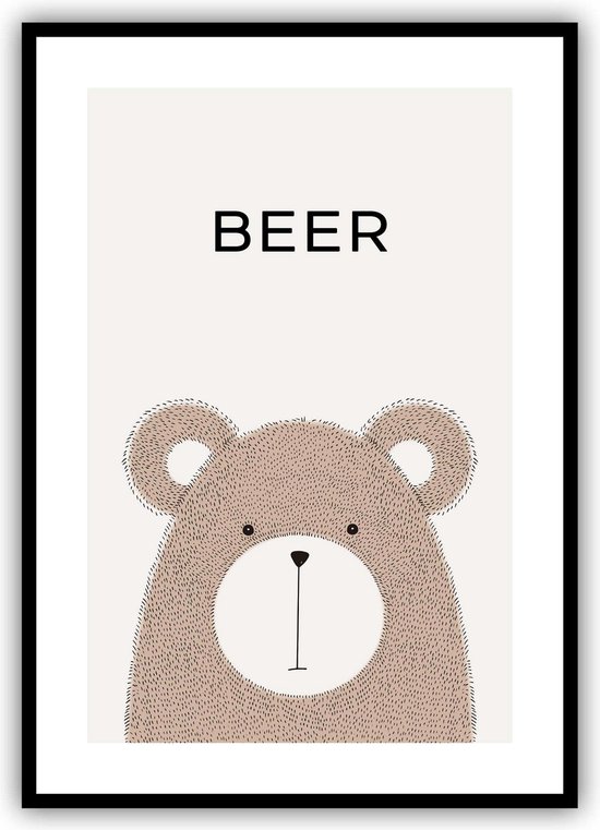 Affiche animaux | Chambre enfant | Ours | 30x40cm | Décoration murale