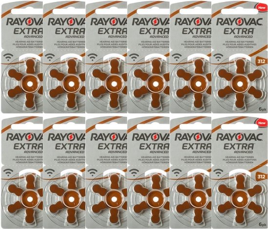 RAYOVAC GEHOORBATTERIJEN - 72 STUKS - EXTRA 312, PR41 | bol.com