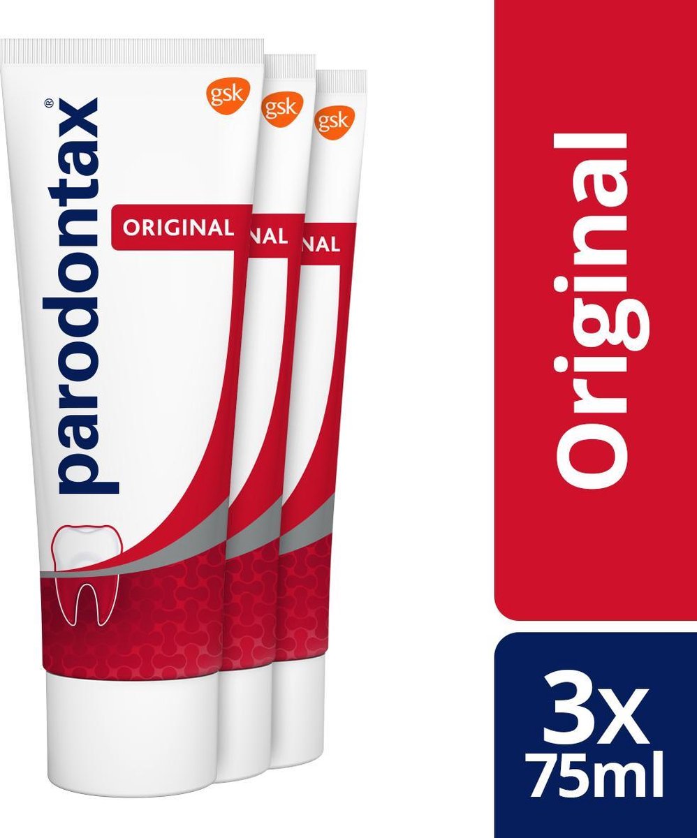 Parodontax Original Fluoride - 3 X 75 ML - Tandpasta - Voordeelverpakking