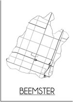 DesignClaud De Beemster Plattegrond poster A4 + Fotolijst wit (21x29,7cm)