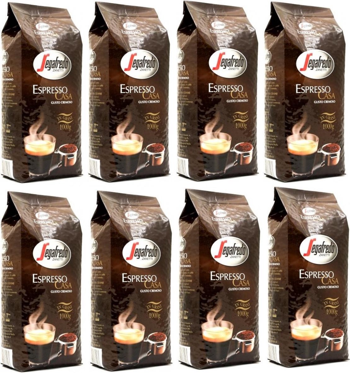 Segafredo Espresso Casa koffiebonen 8 x 1 kg