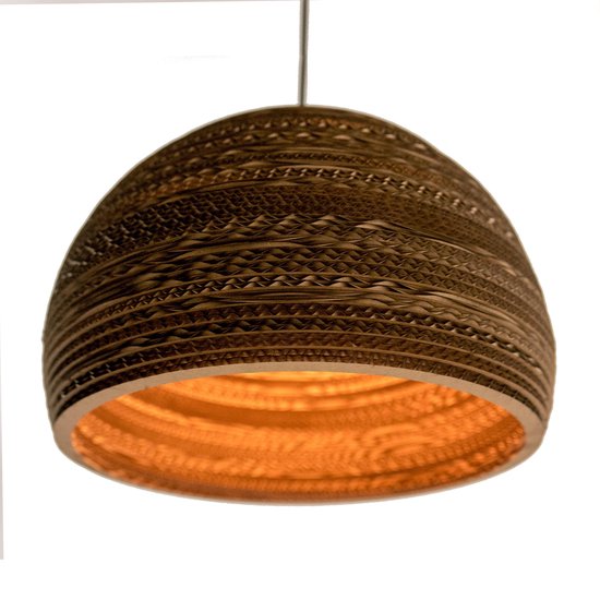 Sphere hanglamp - Kartonnen lampenkap - Ø 25 cm bruin | bol.com