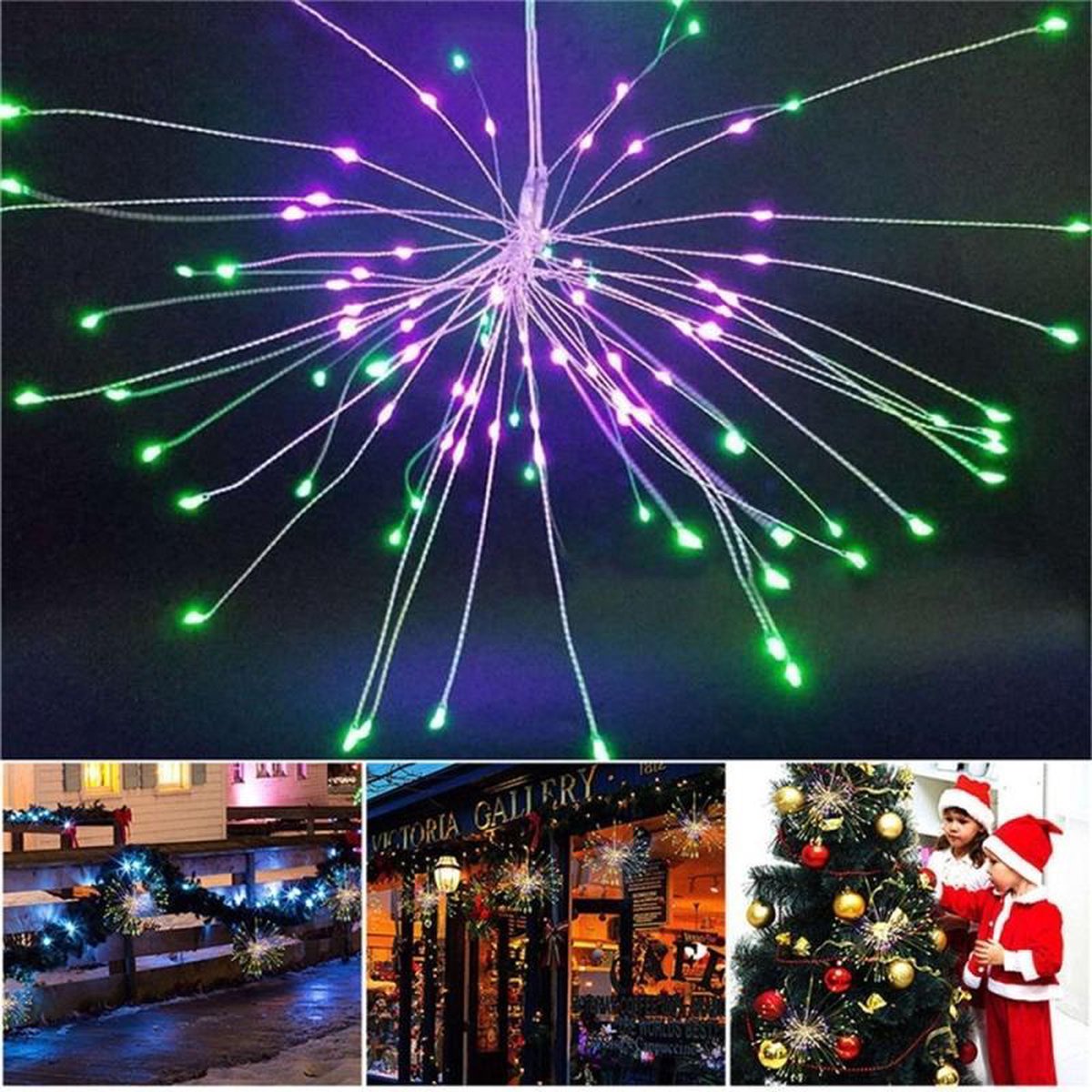 Feux d'artifice Noël extérieur 10 pcs Multicolore 20cm 1400 LED