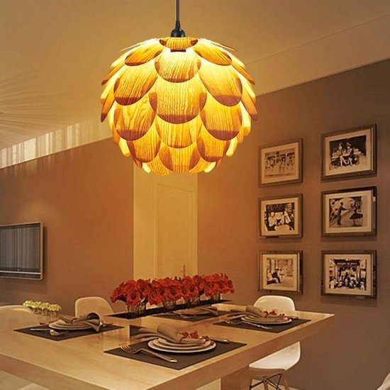 LAMPZ00E A - 02M E14 / E27 beknopte stijl dennenappel vormige houten DIY  Lamp schaduw ... | bol.com