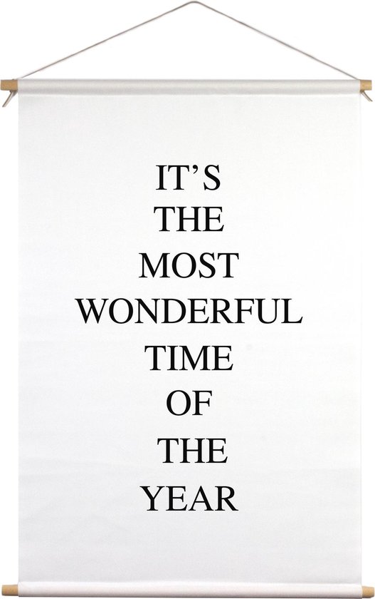 Its the most wonderful time of the year | Textielposter | Textieldoek | Wanddecoratie | | Kerst | Kerstdecoratie