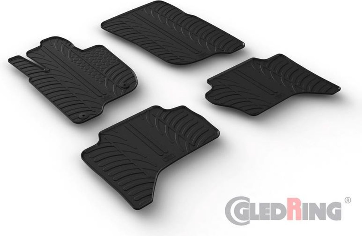 Gledring Rubbermatten passend voor Mitsubishi L200 (Triton) 2015-2019 & FL 2019- (T profiel 4-delig + montageclips)
