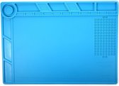 Let op type!! BEST-S-140 Heat-resistant BGA Soldering Station Silicone Heat Gun Insulation Pad Repair Tools Maintenance Platform Desk Mat(Blue)