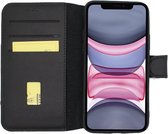 MP case echt leer bookcase iPhone 11 hoesje - Zwart