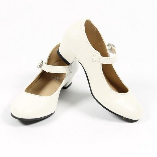 Spaanse schoenen Communie Prinsessen schoenen met hakjes wit maat 36  (binnenmaat... | bol.com