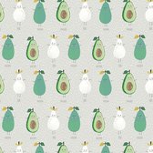 Geplastificeerd katoen - Avocado/peer - 240x140cm