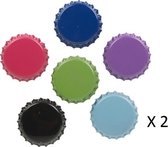 2 X Magneten - Magneet - Koelkastmagneten - Dopjes - Verschillende kleuren - 6 stuks