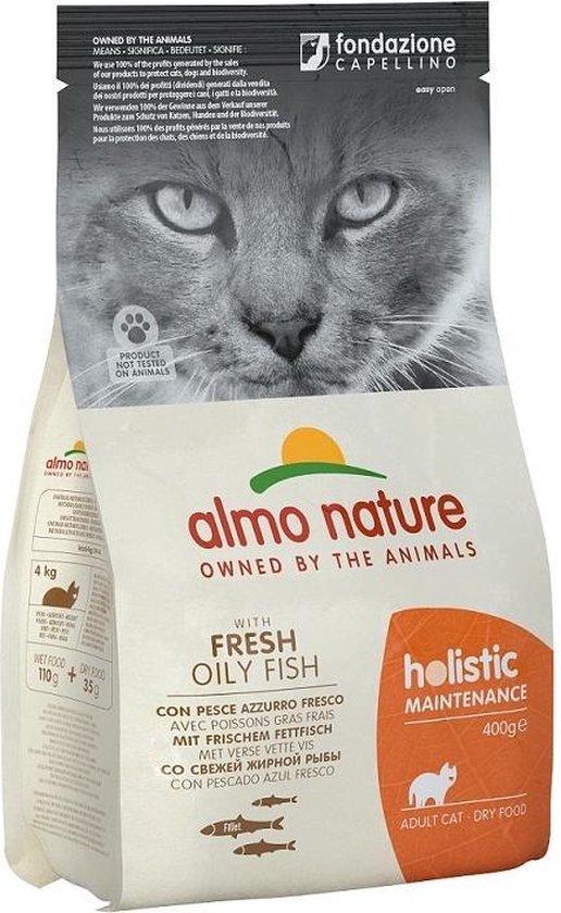 Almo Nature Holistic Droogvoer voor Volwassen Katten - Vette Vis - Holistic Vette Vis - 400g