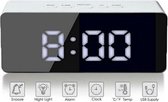 LED Spiegel Wekker Digitale Snooze Tafelklok Wakker Licht Tijd Temperatuur Display Woondecoratie