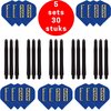 Afbeelding van het spelletje Dragon Darts - 5 sets (15 stuks) Pentathlon darts flights - super stevig - blauw - incl. 5 sets (15 stuks) - medium - darts shafts - zwart