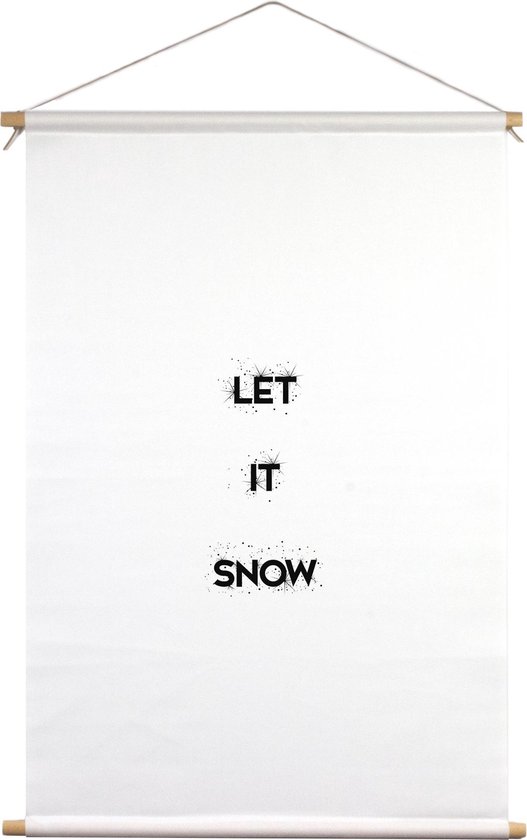 Let it snow | Textielposter | Textieldoek | Wanddecoratie | 90 CM x 135 CM | Kerst | Kerstdecoratie