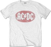 AC/DC Heren Tshirt -L- Oval Logo Vintage Wit