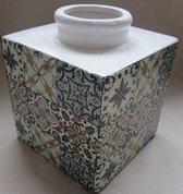 Petti Rossi - vaas - aardewerk - vierkant - hoogte 20 cm - Br 20 cm
