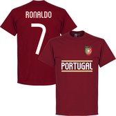 Portugal Ronaldo 7 Team T-Shirt - Rood - Kinderen - XL