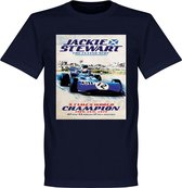 Jackie Stewart Poster T-Shirt - Navy - M