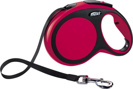 Flexi New Comfort Tape - Hondenriem - Rood/Zwart - L - 8 m - (<50 kg) |